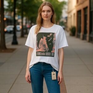 Unique Vintage Jurassic Park 93 Graphic Tee Oversized T-Shirt 2X/18